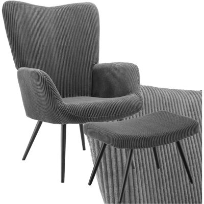 Tectake Ergonomischer Sessel mit Hocker - Belastbarkeit 150 kg Tectake Ergonomischer Sessel mit Hocker - Belastbarkeit 150 kg