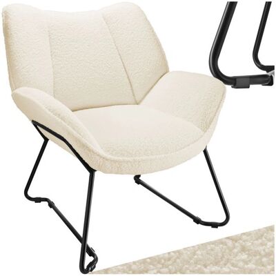 Fauteuil réglable Tectake en tissu bouclé - Supporte 120kg - Publicité Fauteuil réglable Tectake en tissu bouclé - Supporte 120kg - Publicité