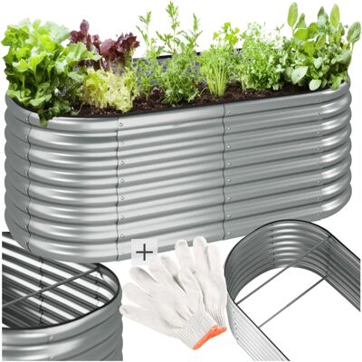 Tectake - Raised Garden Bed Flormma - 603 L - Galvanized Steel - 160x80x60 cm Tectake - Raised Garden Bed Flormma - 603 L - Galvanized Steel - 160x80x60 cm