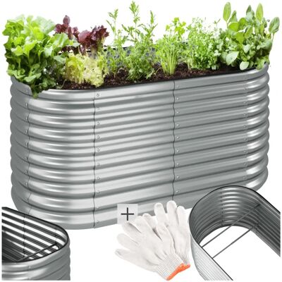 Tectake - Huerto elevado Flormma - 804L - Galvanizado - 160x80x80cm - Jardinería, huerto, caja de cultivo Tectake - Huerto elevado Flormma - 804L - Galvanizado - 160x80x80cm - Jardinería, huerto, caja de cultivo