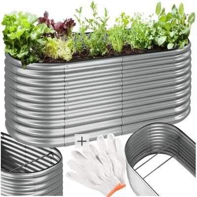 Tectake - Raised Garden Bed Flormma - 1257l, Galvanized, 200x100x80cm Tectake - Raised Garden Bed Flormma - 1257l, Galvanized, 200x100x80cm