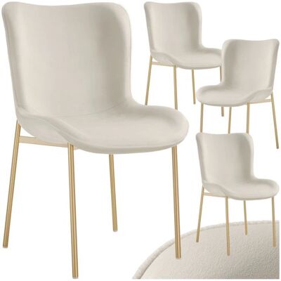 Sillas de comedor Tessa de terciopelo Tectake - Pack de 4 Sillas de comedor Tessa de terciopelo Tectake - Pack de 4