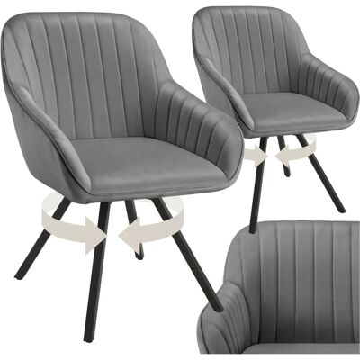 Tectake Office Swivel Chair Gray - Set of 2 Tectake Office Swivel Chair Gray - Set of 2