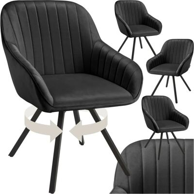 Tectake Office Chair Set of 4 Velvet Swivel Armchairs Tectake Office Chair Set of 4 Velvet Swivel Armchairs