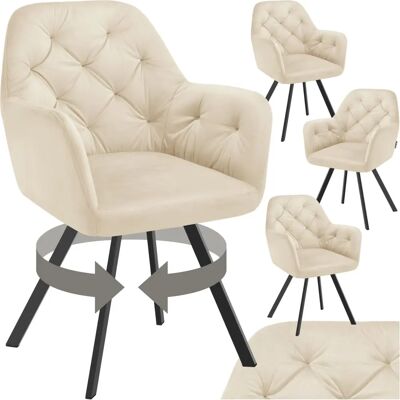 Chaise pivotante en velours Lucia Tectake - 3 variantes - Publicité Chaise pivotante en velours Lucia Tectake - 3 variantes - Publicité