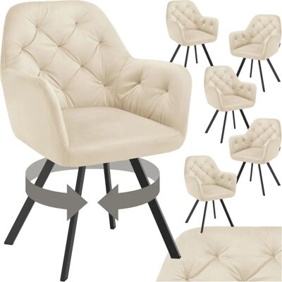 Chaises pivotantes en velours Lucia, lot de 6 - Publicité Chaises pivotantes en velours Lucia, lot de 6 - Publicité