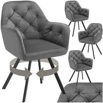 Tectake Chaise Pivotante en Velours Lucia - Bureau & Salle à Manger - Lot de 4 - Publicité Tectake Chaise Pivotante en Velours Lucia - Bureau & Salle à Manger - Lot de 4 - Publicité