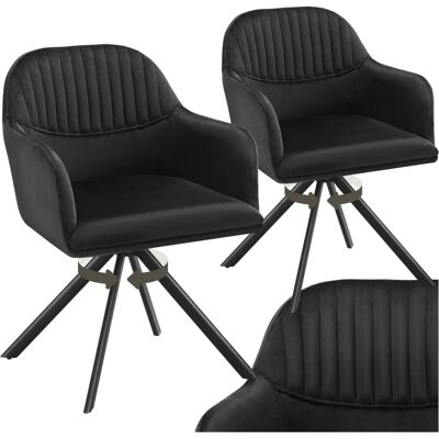 Chaise pivotante velours tectake - Lot de 2 - Publicité Chaise pivotante velours tectake - Lot de 2 - Publicité