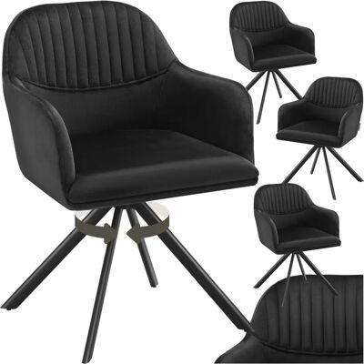 Chaise pivotante en velours Tectake - Lot de 4 - Publicité Chaise pivotante en velours Tectake - Lot de 4 - Publicité
