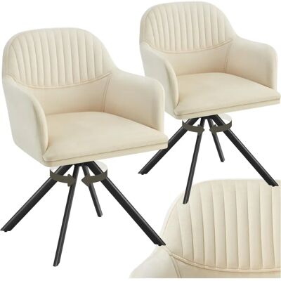 Ensemble de 2 chaises pivotantes en velours tectake - Publicité Ensemble de 2 chaises pivotantes en velours tectake - Publicité