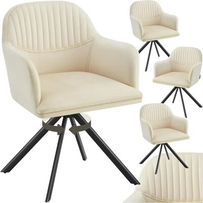 Chaise pivotante velours tectake - Lot de 4 - Confort et style - Publicité Chaise pivotante velours tectake - Lot de 4 - Confort et style - Publicité