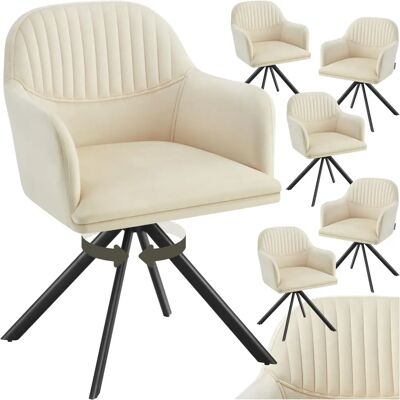 Chaise pivotante velours Tectake - Lot de 6, confortable et durable - Publicité Chaise pivotante velours Tectake - Lot de 6, confortable et durable - Publicité
