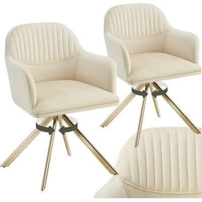 Chaise pivotante en velours tectake - Lot de 2 - Publicité Chaise pivotante en velours tectake - Lot de 2 - Publicité