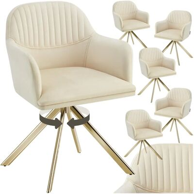 Chaises pivotantes en velours Tectake - Lot de 6 - Publicité Chaises pivotantes en velours Tectake - Lot de 6 - Publicité