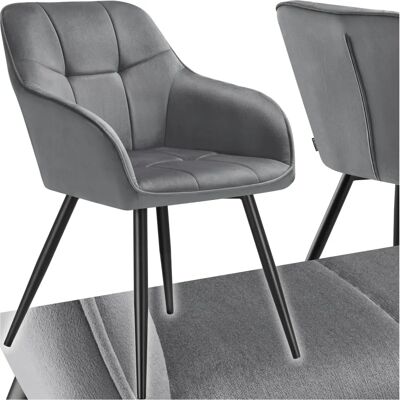Chaise Marilyn en Velours Tectake - Confort & Style - Publicité Chaise Marilyn en Velours Tectake - Confort & Style - Publicité