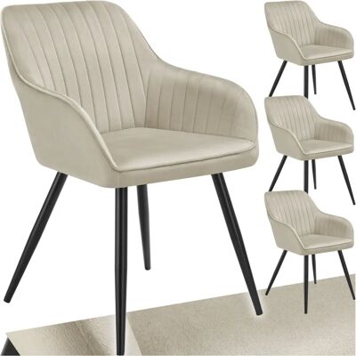 Silla Marilyn de terciopelo de tectake - Comedor y salón - Pack de 4 Silla Marilyn de terciopelo de tectake - Comedor y salón - Pack de 4