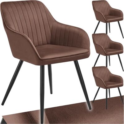 Lot de 4 Chaises Marilyn en Velours - Confort & Style - Publicité Lot de 4 Chaises Marilyn en Velours - Confort & Style - Publicité