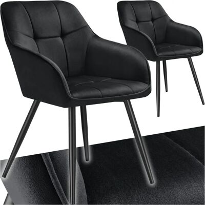 Tectake Marilyn Velvet Chair - Ergonomic Dining Seat - Set of 2 Tectake Marilyn Velvet Chair - Ergonomic Dining Seat - Set of 2