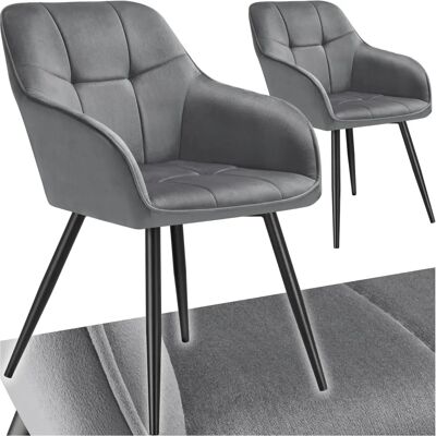 Chaise de salle à manger Marilyn en velours Tectake - Confortable & Élégante - Publicité Chaise de salle à manger Marilyn en velours Tectake - Confortable & Élégante - Publicité