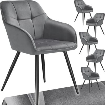 Chaise Marilyn en velours Tectake - Lot de 6 - Salon, Salle à manger - Publicité Chaise Marilyn en velours Tectake - Lot de 6 - Salon, Salle à manger - Publicité