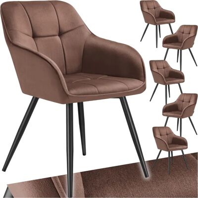 Tectake Marilyn Velvet Chair - Modern, Comfortable Set of 6 Tectake Marilyn Velvet Chair - Modern, Comfortable Set of 6