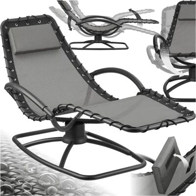 Tectake Leżanka ogrodowa Toulon ergonomiczna z funkcją bujania - Szara Tectake Leżanka ogrodowa Toulon ergonomiczna z funkcją bujania - Szara