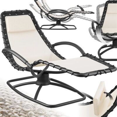 Tectake Leżanka ogrodowa Toulon - Ergonomiczna, Beżowa, Funkcja bujania Tectake Leżanka ogrodowa Toulon - Ergonomiczna, Beżowa, Funkcja bujania