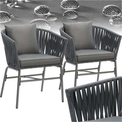 Tectake Tuinstoelenset Rope-Design Met Kussens - 2 stuks Tectake Tuinstoelenset Rope-Design Met Kussens - 2 stuks