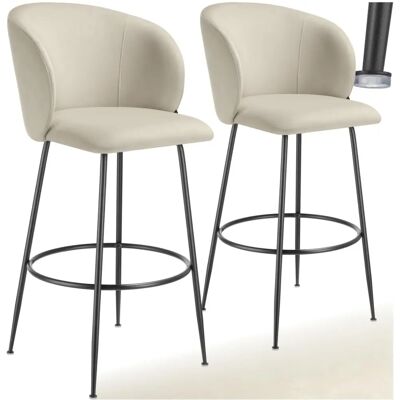 Tectake - Luana Velvet Bar Stool Set of 2 Tectake - Luana Velvet Bar Stool Set of 2