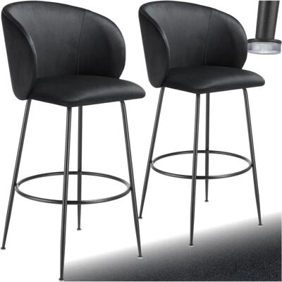 Tectake Luana Velvet Bar Stool - Ergonomic, Stylish, Set of 2 Tectake Luana Velvet Bar Stool - Ergonomic, Stylish, Set of 2