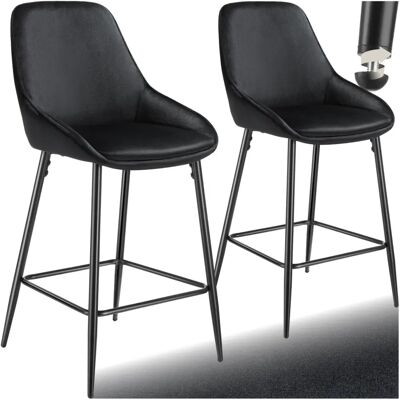 Tectake Siera Barhocker Samtbezug Hochlehner - Modernes Design - 120kg Belastbar Tectake Siera Barhocker Samtbezug Hochlehner - Modernes Design - 120kg Belastbar