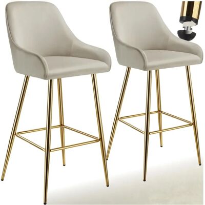 Tectake AVANE High Bar Stool with Velvet - Set of 2 Tectake AVANE High Bar Stool with Velvet - Set of 2