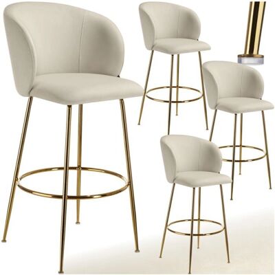 Tectake LUANA Velvet Bar Stool - Ergonomic, Stable & Stylish Tectake LUANA Velvet Bar Stool - Ergonomic, Stable & Stylish