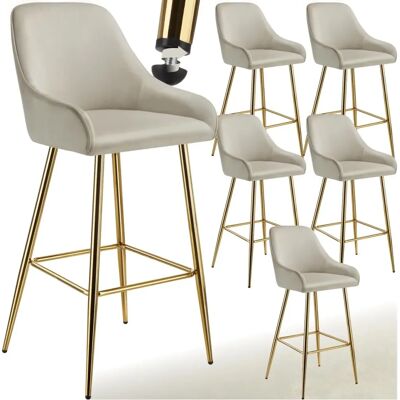 Tectake Avane Velvet Bar Stool - Set of 6 Tectake Avane Velvet Bar Stool - Set of 6