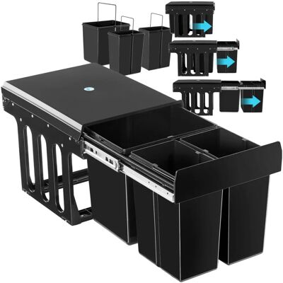 Tectake Ashlyn Cubo de basura triple 31L - Organizador de cocina Tectake Ashlyn Cubo de basura triple 31L - Organizador de cocina