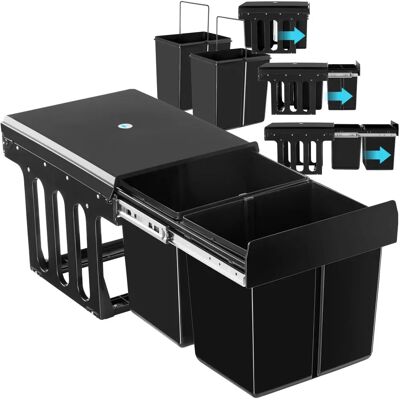 Tectake Ashlyn Double 30L Poubelle - Tri des déchets - Publicité Tectake Ashlyn Double 30L Poubelle - Tri des déchets - Publicité