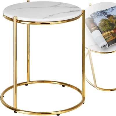 Table d'appoint Ellsa en marbre et acier - Tectake - Publicité Table d'appoint Ellsa en marbre et acier - Tectake - Publicité