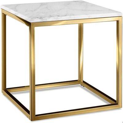 Tectake Alysia Table d'appoint en marbre - or/blanc - Publicité Tectake Alysia Table d'appoint en marbre - or/blanc - Publicité