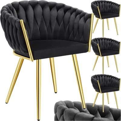 Tectake Astano Velvet Dining Chairs Knot Design - Modern Style Tectake Astano Velvet Dining Chairs Knot Design - Modern Style