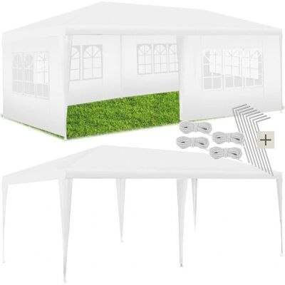 tectake Pavillon Novara mit 5 Seitenteilen, wasserdicht, 6x3m - weiß tectake Pavillon Novara mit 5 Seitenteilen, wasserdicht, 6x3m - weiß