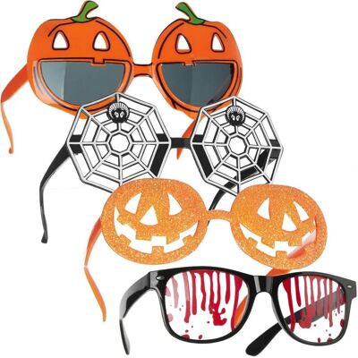 TecTake GmbH - 4er Mix-Set - black/orange Halloween glasses - costume accessories TecTake GmbH - 4er Mix-Set - black/orange Halloween glasses - costume accessories