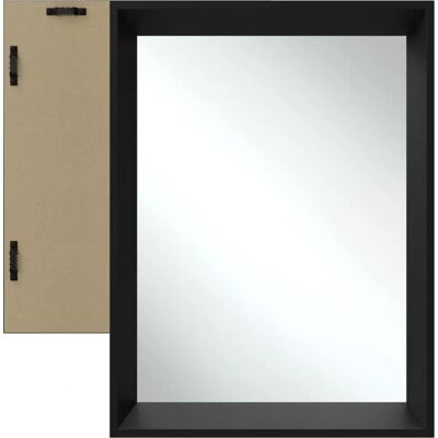 Miroir Murale Rectangulaire Elina - Tectake, Noir, 40x60 cm - Publicité Miroir Murale Rectangulaire Elina - Tectake, Noir, 40x60 cm - Publicité