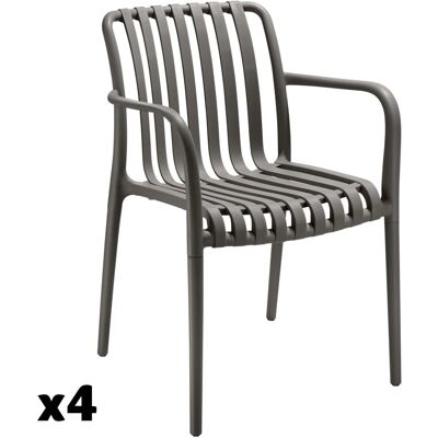 Tectake Garden Chairs Alcudia - Weatherproof, Stackable - Anthracite - Garden Chairs Tectake Garden Chairs Alcudia - Weatherproof, Stackable - Anthracite - Garden Chairs