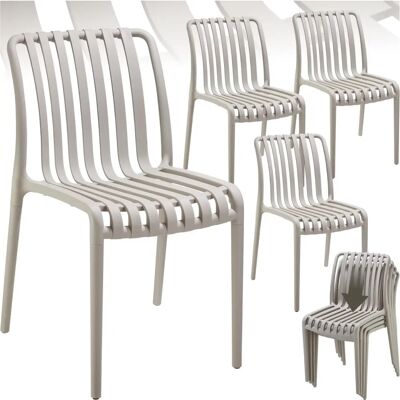 Tectake Garden Chairs Alcudia - Weatherproof, Stackable, Taupe - Garden Chairs Tectake Garden Chairs Alcudia - Weatherproof, Stackable, Taupe - Garden Chairs