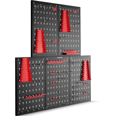 Tectake Jonah Werkzeugwand - Schwarz/Rot - 5-teiliges Aufbewahrungssystem Tectake Jonah Werkzeugwand - Schwarz/Rot - 5-teiliges Aufbewahrungssystem