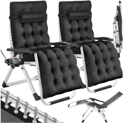 Tectake - Transat Pliable et Réglable Cloud - Lot de 2 - Publicité Tectake - Transat Pliable et Réglable Cloud - Lot de 2 - Publicité