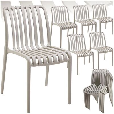 Chaises de jardin Tectake Alcudia - Imperméables, Empilables, 6 pcs - Publicité Chaises de jardin Tectake Alcudia - Imperméables, Empilables, 6 pcs - Publicité