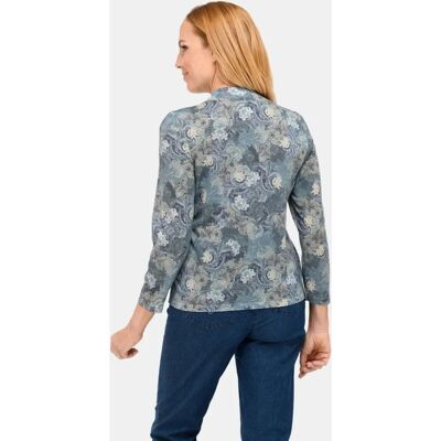 Goldner Fashion Pullover - Seidendruck - Blau - Damen Goldner Fashion Pullover - Seidendruck - Blau - Damen