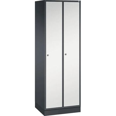 C+P Intro Stahl-Schrank - 2 Fächer, Grau, 620mm breit C+P Intro Stahl-Schrank - 2 Fächer, Grau, 620mm breit