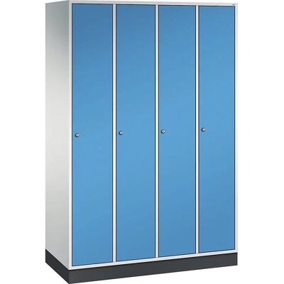 C+P Hellblau Stahlschrank - 4 Fächer, 1220mm breit - Garderobenschrank C+P Hellblau Stahlschrank - 4 Fächer, 1220mm breit - Garderobenschrank
